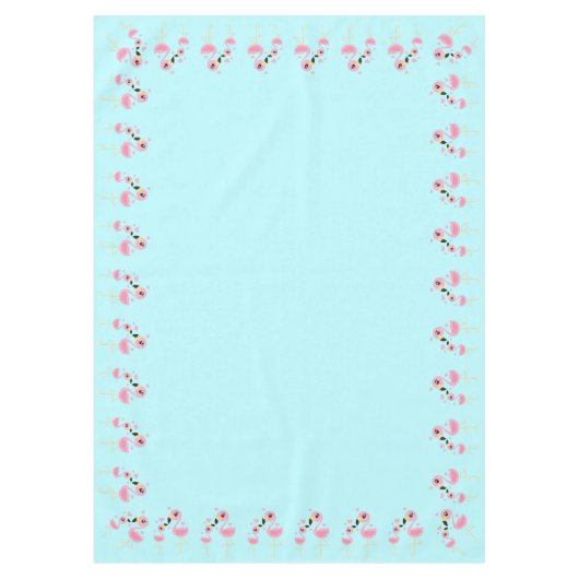 Flamingo Baby shower Cute Tropical Tafelkleed (Voorkant)