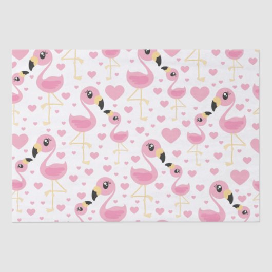 Flamingo Baby shower Cute Tropical Tissuepapier (Voorkant)
