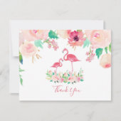 Flamingo Baby shower Dank u Kaart (Voorkant)