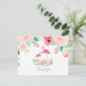 Flamingo Baby shower Dank u Kaart (Staand voorkant)