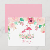 Flamingo Baby shower Dank u Kaart (Voorkant / Achterkant)