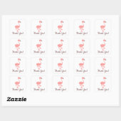 Flamingo Baby shower Dank u Vierkante Sticker (Vel)