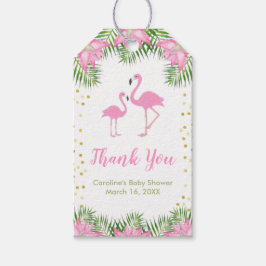 Flamingo Baby shower Dank u voor cadeau Label Cadeaulabel