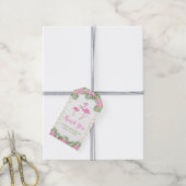 Flamingo Baby shower Dank u voor cadeau Label Cadeaulabel (Met Touw)