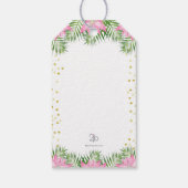 Flamingo Baby shower Dank u voor cadeau Label Cadeaulabel (Achterkant)