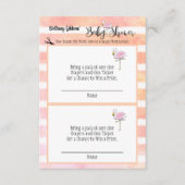 Flamingo Baby shower Diaper Raffle Informatiekaartje (Voorkant)