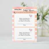 Flamingo Baby shower Diaper Raffle Informatiekaartje (Staand voorkant)