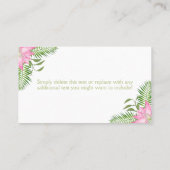 Flamingo Baby shower Diaper Raffle Ticket (Achterkant)