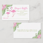 Flamingo Baby shower Diaper Raffle Ticket (Voorkant / Achterkant)