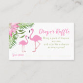 Flamingo Baby shower Diaper Raffle Ticket (Voorkant)
