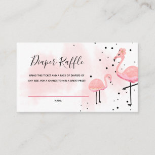 Flamingo Baby shower Diaper Raffle Ticket Informatiekaartje