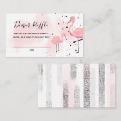 Flamingo Baby shower Diaper Raffle Ticket Informatiekaartje (Voorkant / Achterkant)