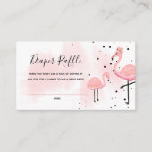 Flamingo Baby shower Diaper Raffle Ticket Informatiekaartje (Voorkant)