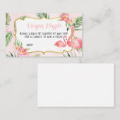 Flamingo Baby shower Diaper Raffle Visitekaartje (Voorkant / Achterkant)