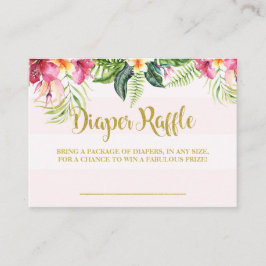 Flamingo baby shower diaper reportkaart informatiekaartje