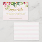 Flamingo baby shower diaper reportkaart informatiekaartje (Voorkant / Achterkant)