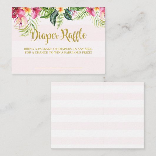 Flamingo baby shower diaper reportkaart informatiekaartje (Voorkant / Achterkant)