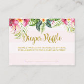 Flamingo baby shower diaper reportkaart informatiekaartje (Voorkant)