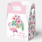 Flamingo Baby shower Favoriet Box – Tropisch Roze Bedankdoosjes (Geopend)