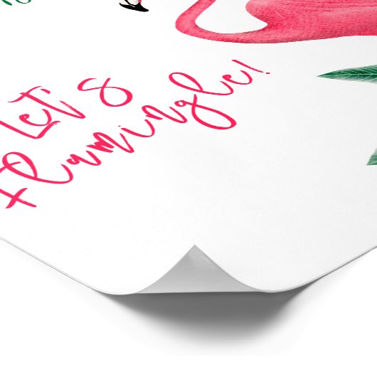 Flamingo baby shower Fopspeen jacht spel Poster (Hoek)