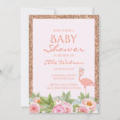 Flamingo Baby shower Invitation Kaart (Voorkant)