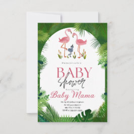 Flamingo Baby shower Invitation Kaart