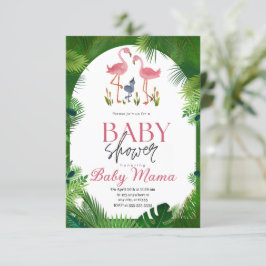 Flamingo Baby shower Invitation Kaart