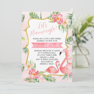 Flamingo Baby shower Invitation Kaart