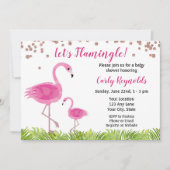 Flamingo Baby shower Invitation Kaart (Voorkant)