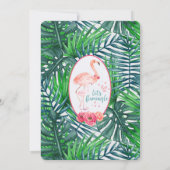 Flamingo Baby shower Invitation Kaart (Achterkant)