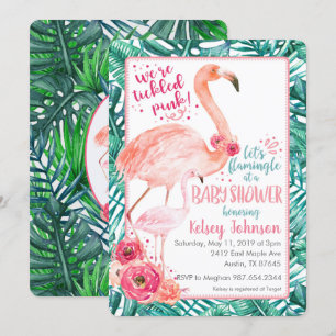 Flamingo Baby shower Invitation Kaart