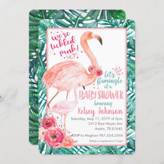 Flamingo Baby shower Invitation Kaart