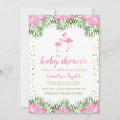 Flamingo Baby shower Invitation Kaart (Voorkant)