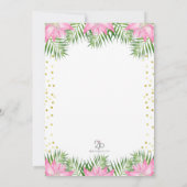 Flamingo Baby shower Invitation Kaart (Achterkant)