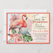 Flamingo Baby shower Invitation Kaart (Voorkant)