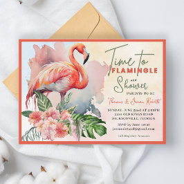 Flamingo Baby shower Invitation Kaart