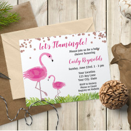 Flamingo Baby shower Invitation Kaart
