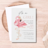 Flamingo Baby shower Invitation Kaart
