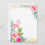 Flamingo Baby shower Invitation Kaart (Achterkant)