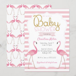 Flamingo Baby shower Invitation Kaart