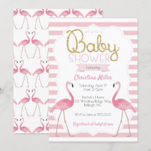 Flamingo Baby shower Invitation Kaart