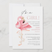  Flamingo Baby shower Invitation Kaart (Voorkant)
