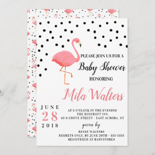 Flamingo Baby shower Invitation Kaart