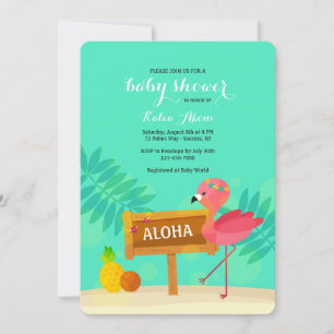 Flamingo Baby shower Invitation Kaart