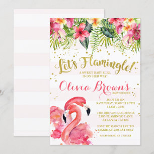 Flamingo Baby shower Invitation Let's Flamingle Kaart