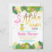 Flamingo Baby shower Invitation Tropical Shower Kaart (Voorkant)