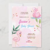 Flamingo Baby shower Kaart (Voorkant)
