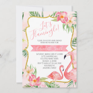 Flamingo Baby shower Kaart