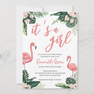 Flamingo Baby shower Kaart