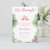 Flamingo baby shower kaart (Staand voorkant)